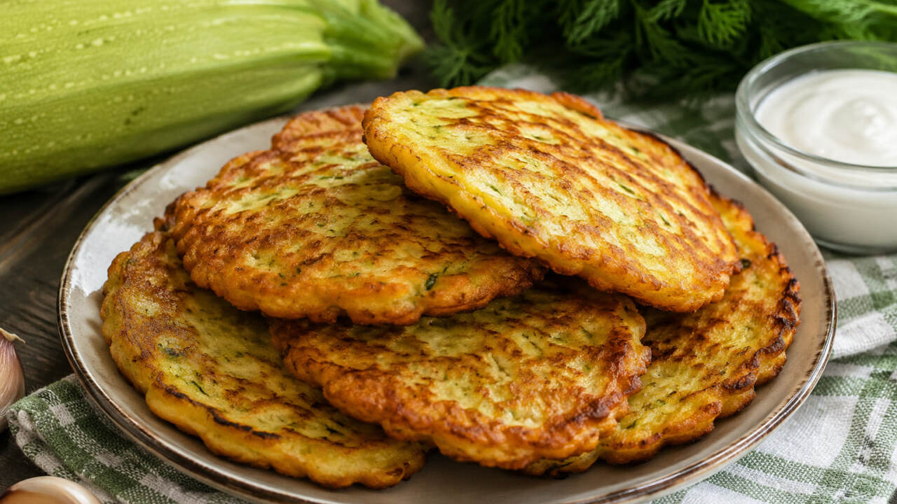 Пышные кабачковые лепёшки на кефире: простой ре...