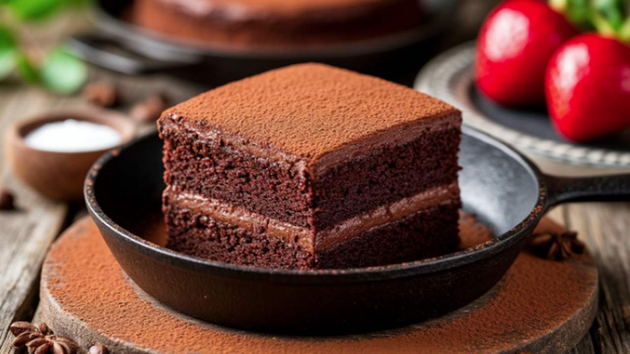 Шоколадный торт за 30 минут на сковороде: нежны...