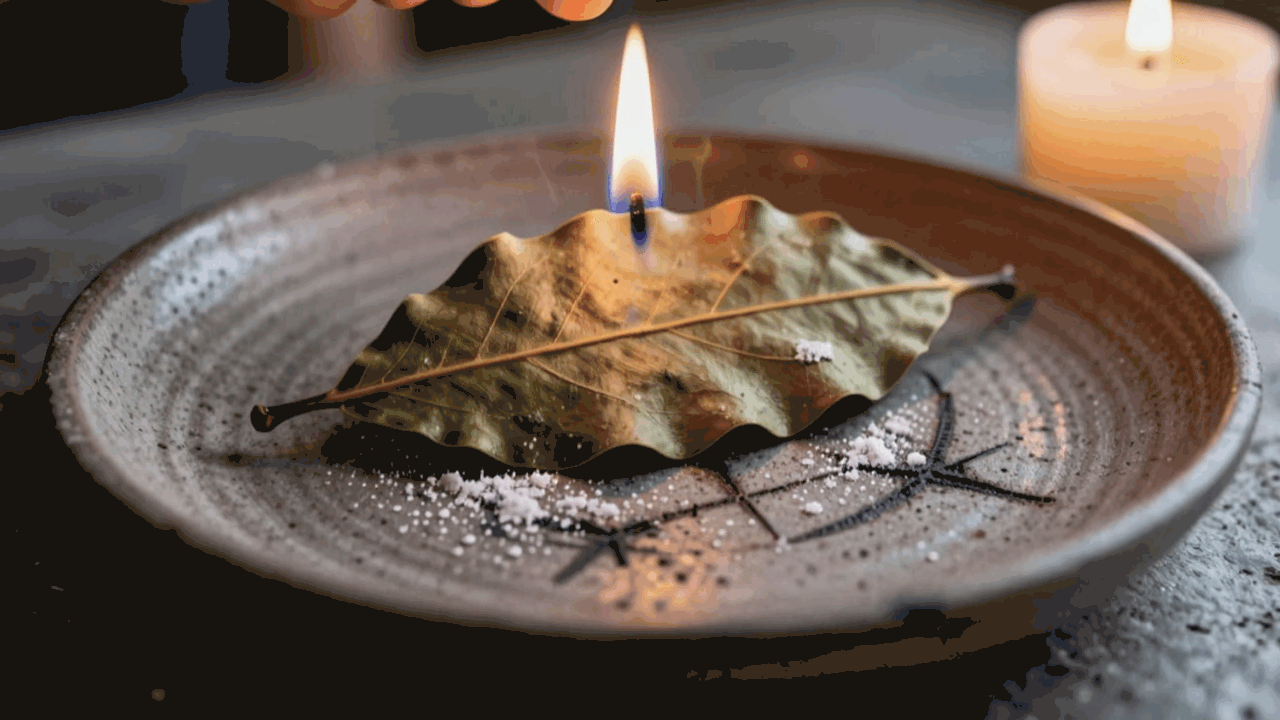 Тлеющий лавровый лист убивает бактерии в воздух...