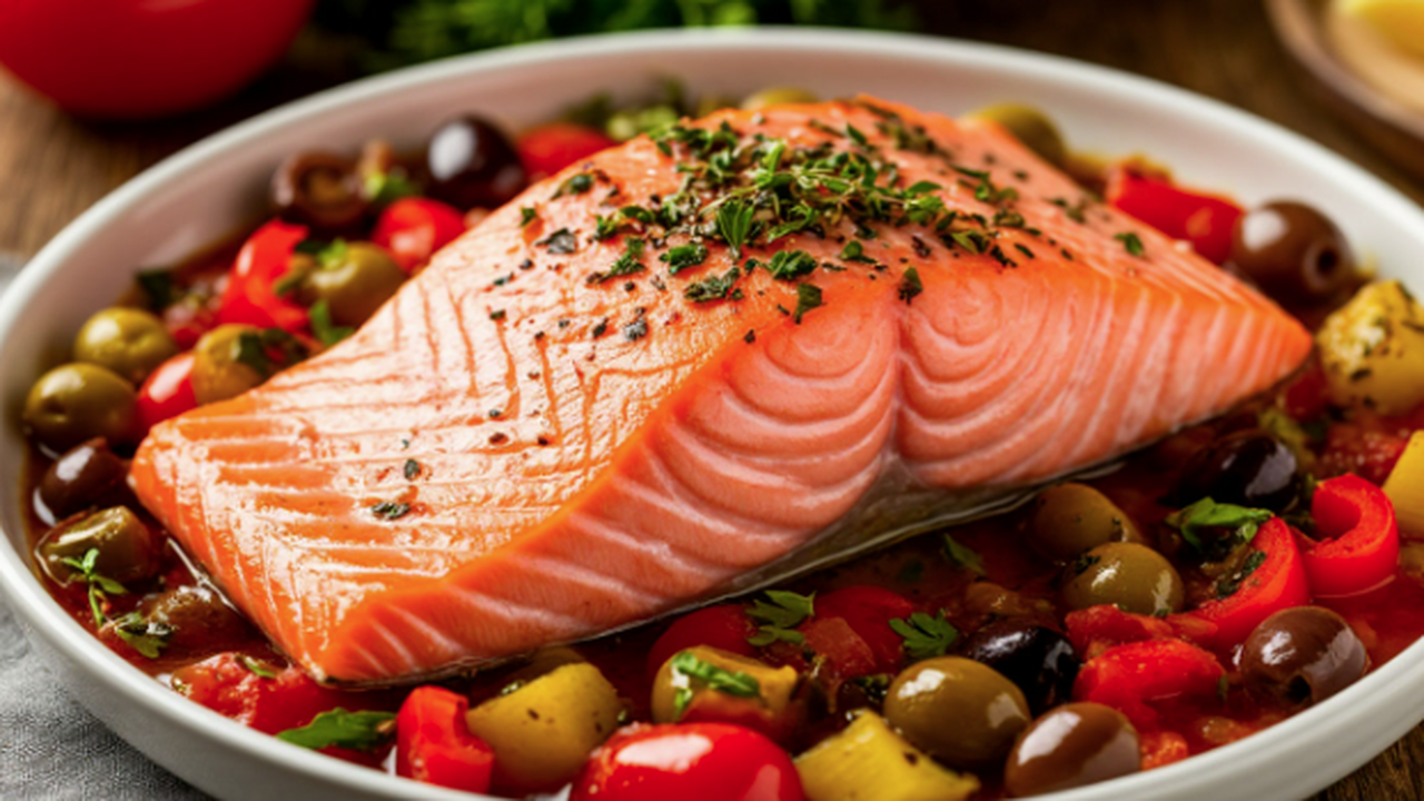 Нежная и сочная горбуша под овощами: рецепт зап...