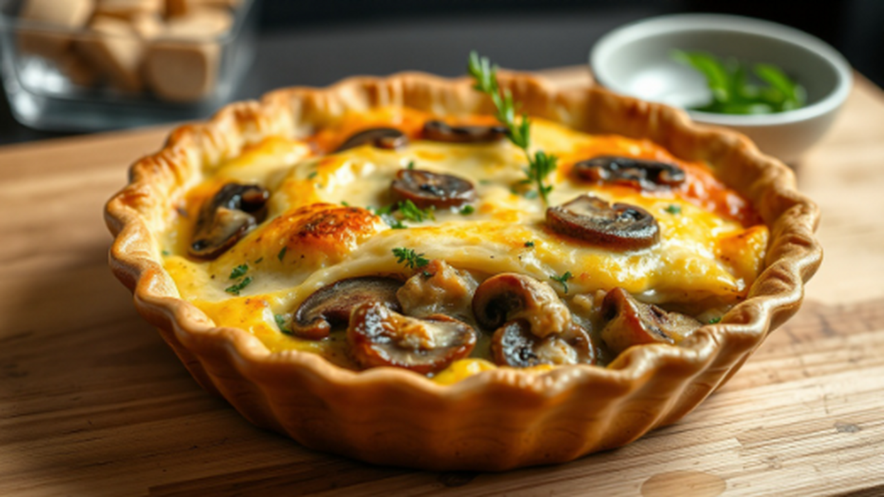 Пошаговый рецепт: Пирог с курицей, грибами и сл...