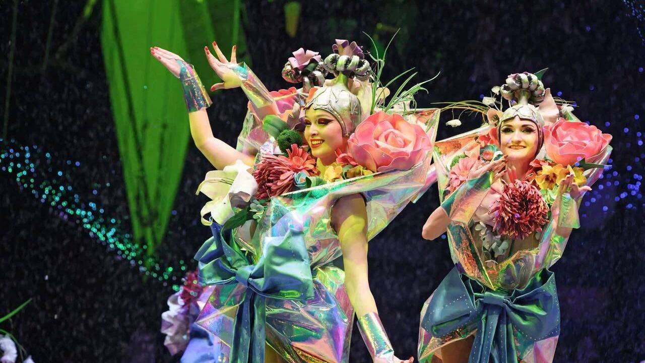 В Самаре состоялась премьера шоу фонтанов «Принц цирка»: фонтаны, львы и гимнасты в космическом пространстве 25 октября 2025 года на сцене Самарского госуда...