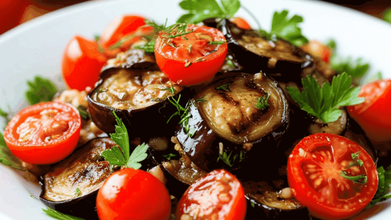 Баклажаны больше не жарю: кисло-сладкая заправка, черри, кинза и вкуснейший салат "Август" готов Баклажаны хрустят, как в ресторане: салат за 20...