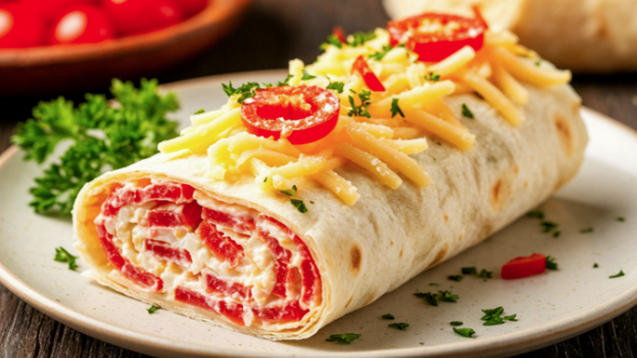 Этот легкий и питательный рулет из лаваша с кра...