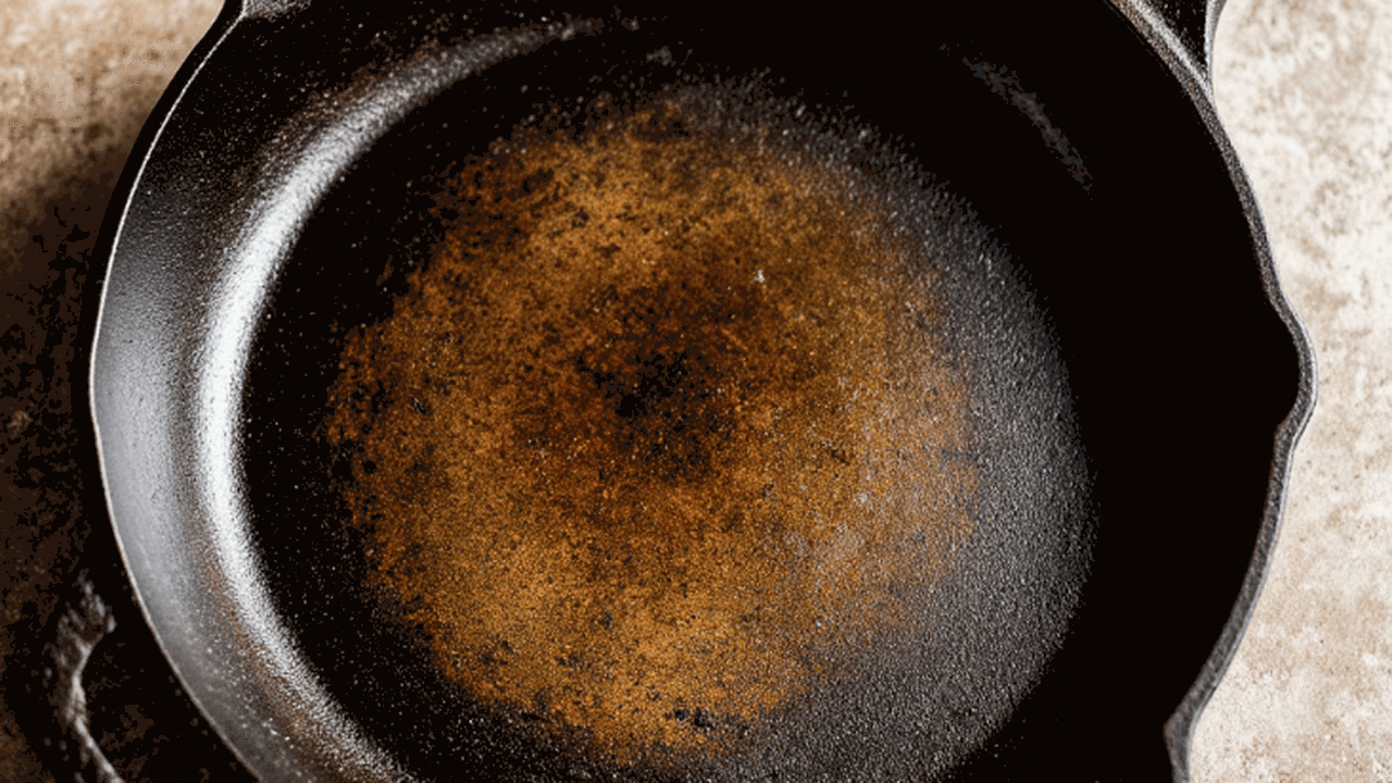 3 ложки — и чугунная сковорода как из магазина: полное устранение нагара и липкого жира — блестит как новая Чугунная сковорода: как отмыть чёрный нагар за ...