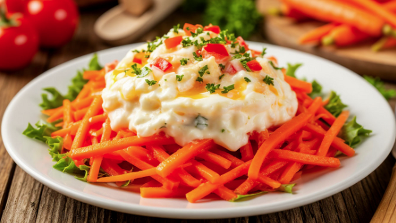 Пикантная и нежная закуска: салат из крабовых п...