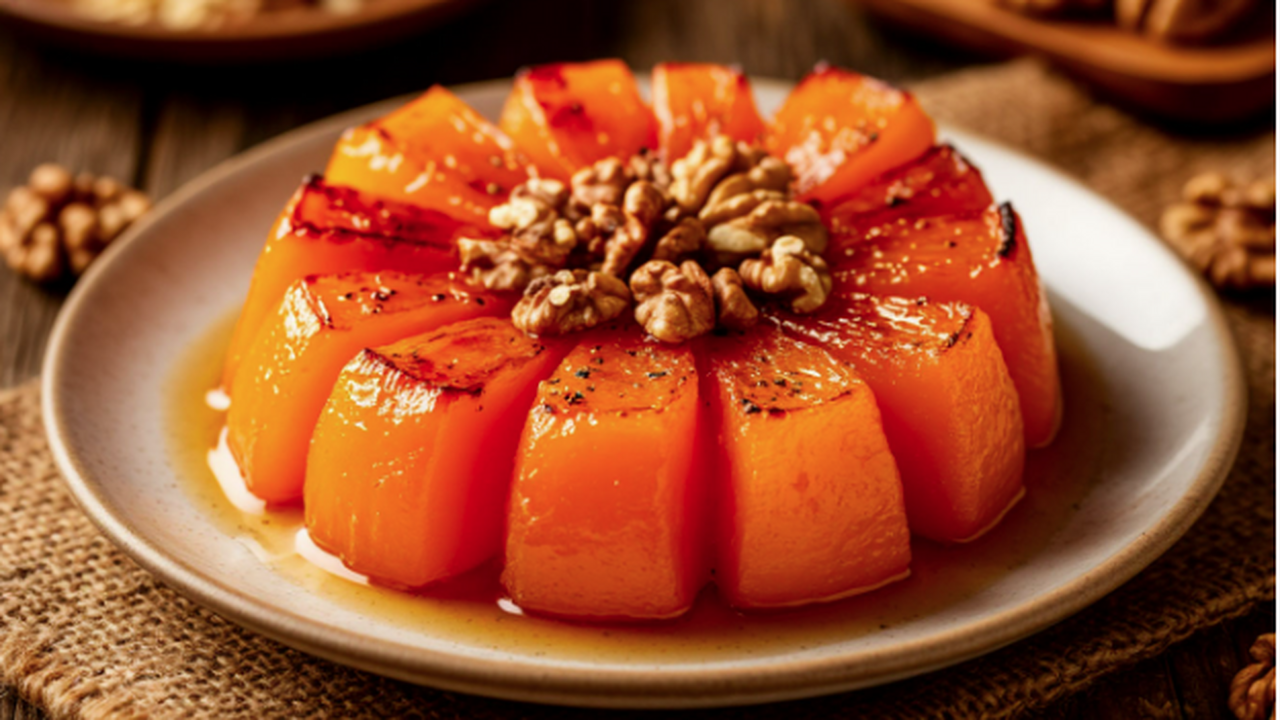 Карамелизованная тыква по-турецки: нежный десер...