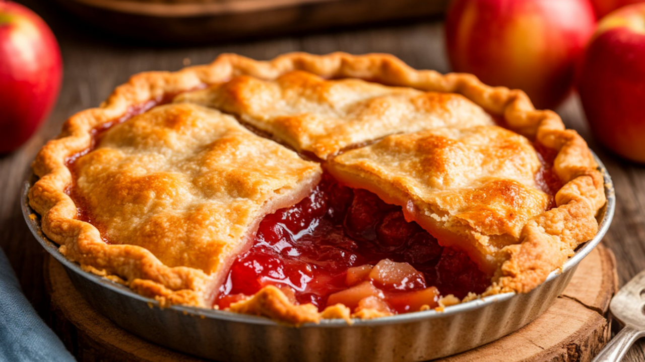 Простой яблочный пирог: песочная основа, желейн...