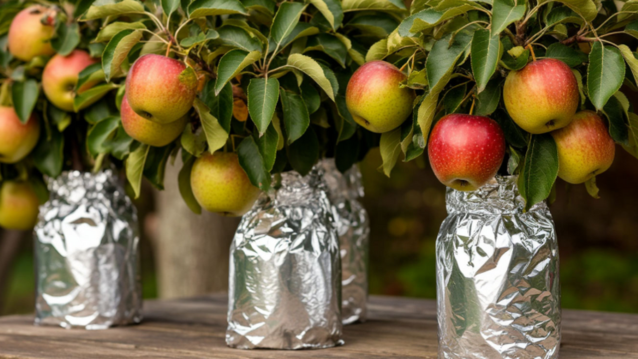 Яблони и груши в ноябре обматываю фольгой: весной дерево чистое, отлично цветёт и радует глаз Как защитить плодовые деревья осенью: обматывае...