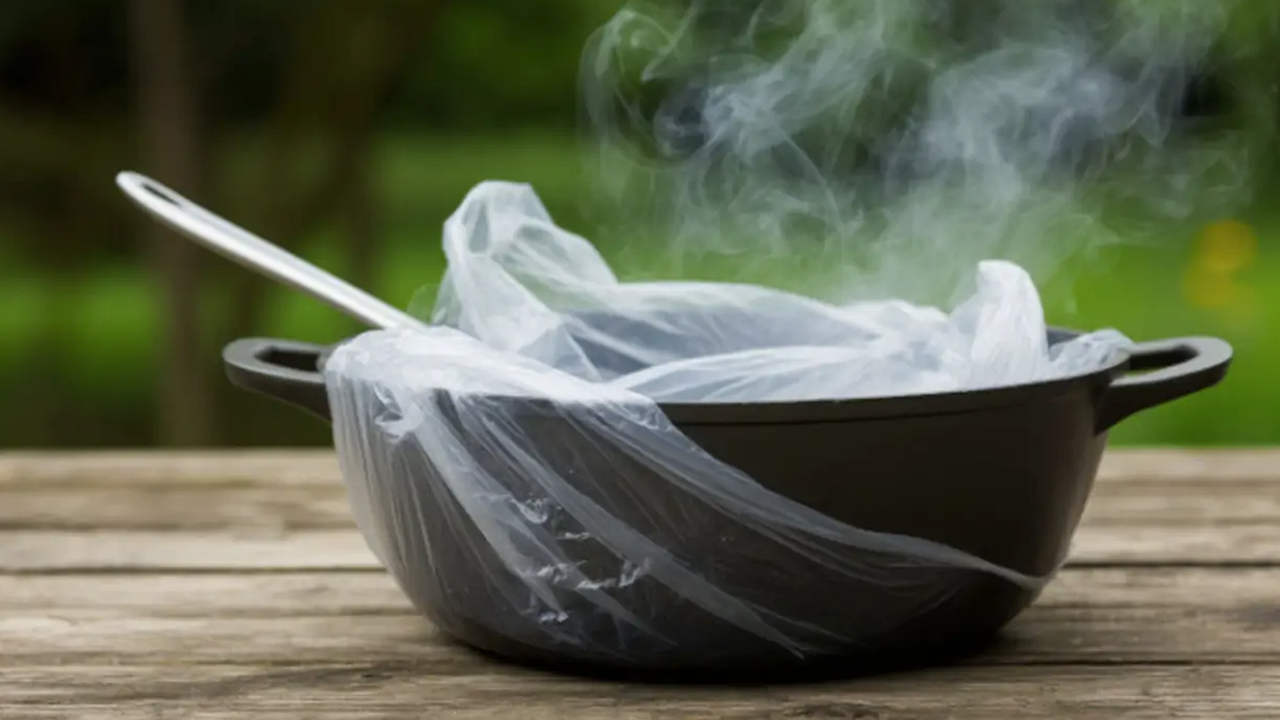 Кладу старую сковороду в самый обычный полиэтиленовый пакет: нагар отлетает сразу же — теперь любуюсь своим отражением Нагар на кухонной посуде — это частая проблема,...