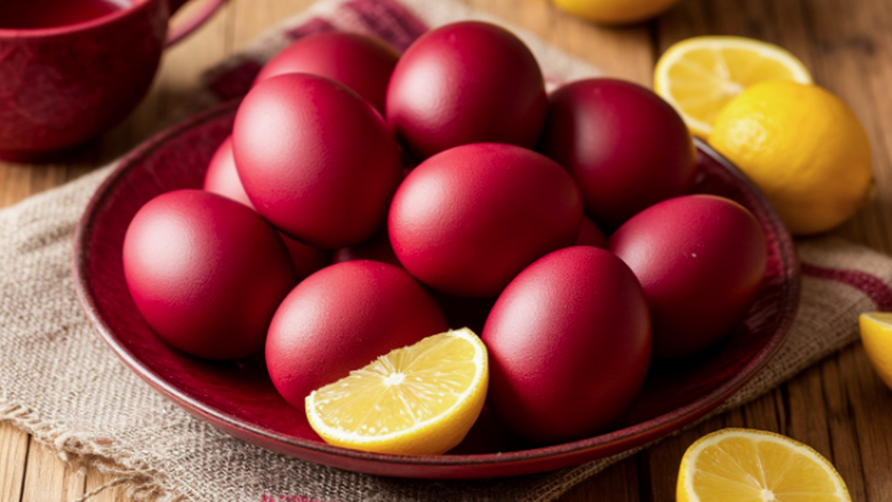 Пасхальные яйца “по-королевски”: каркаде и лимо...