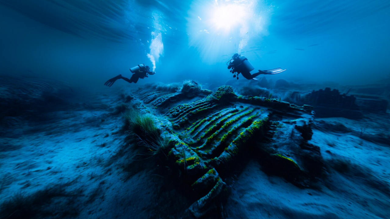 В Атлантическом океане, к западу от Срединно-Ат...