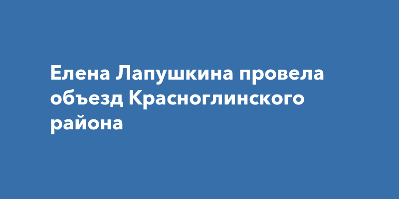 Елена Лапушкина проверила Красноглинскийрайон