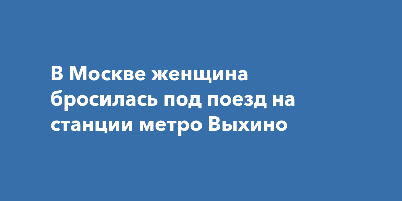 В Москве женщина бросилась под поезд на станции метроВыхино